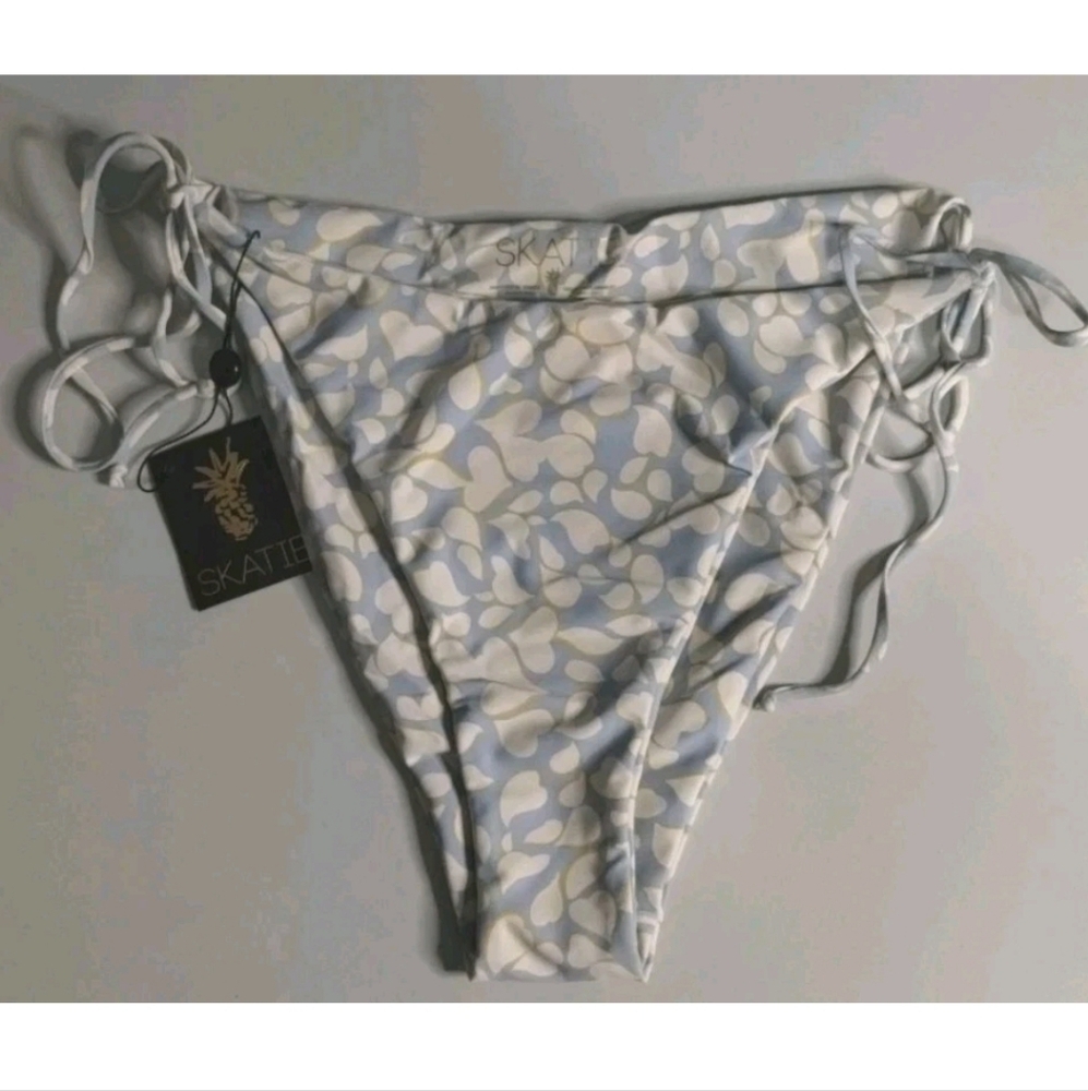 Skatie Vera Swim Bottom Nantucket Light Blue & Cream NWT XL